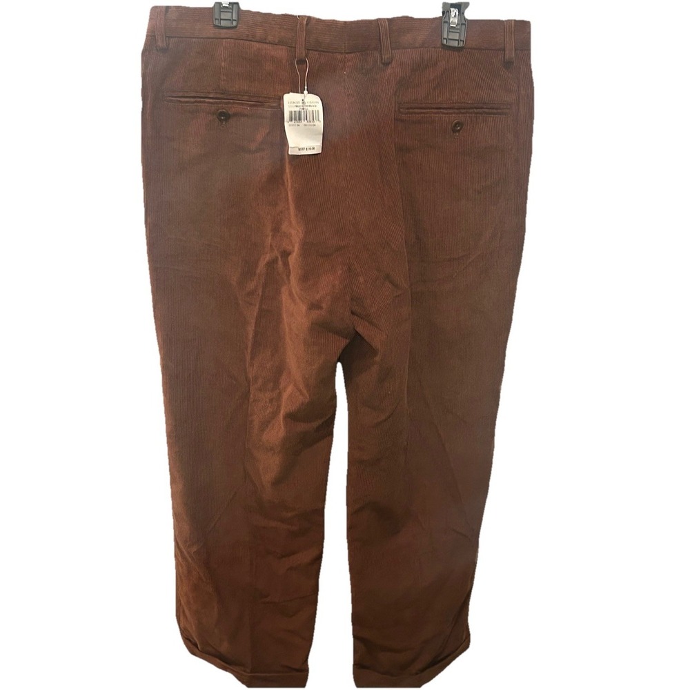 Henry Jacobson Cuffed Bottom Men's Brown Corduroy Pants Size 36x30 NWT MSRP $110 - Picture 3 of 6